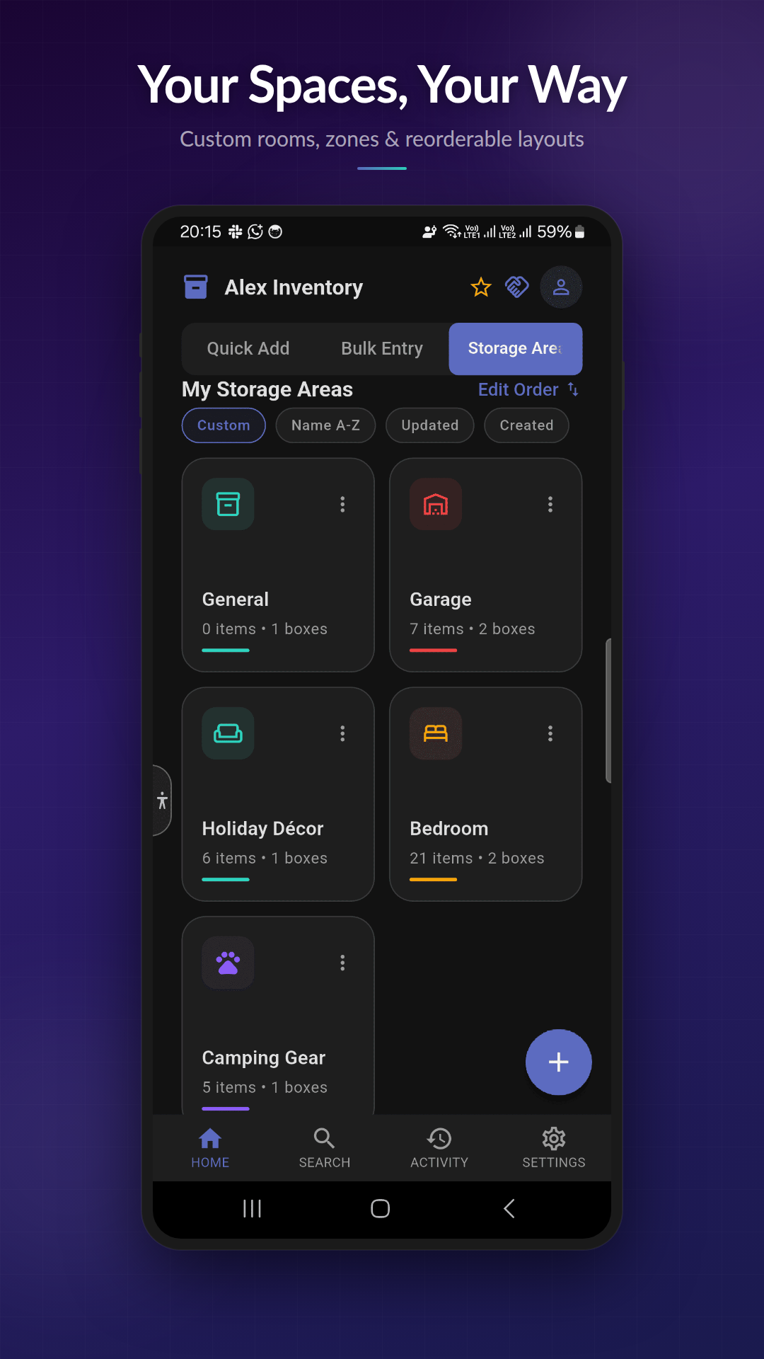 ScanStock custom storage spaces working offline